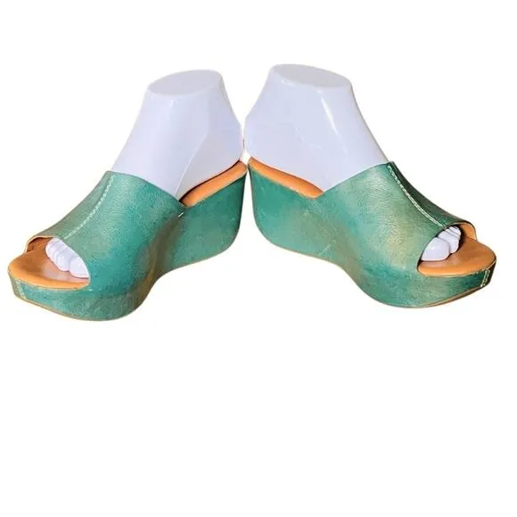 Women's Kork-Ease Greer Leather Wedge Sandals Size 7