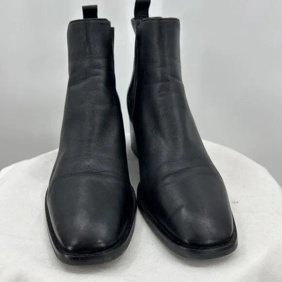 Women's Ma&amp;Lo Leather Ankle Boots Black Shoes 39/8.5