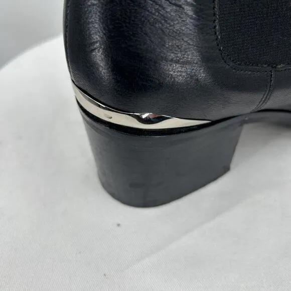 Women's Ma&amp;Lo Leather Ankle Boots Black Shoes 39/8.5
