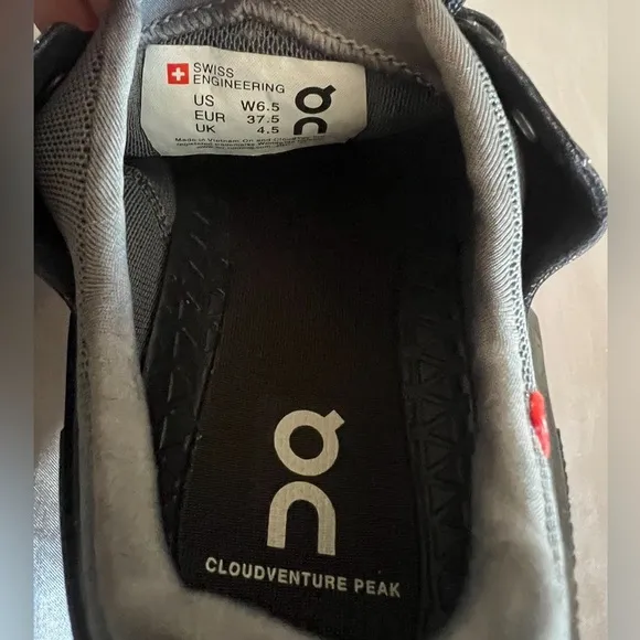 Womens On Cloudventure Peak Black Shoes Trainers Sneakers 6.5