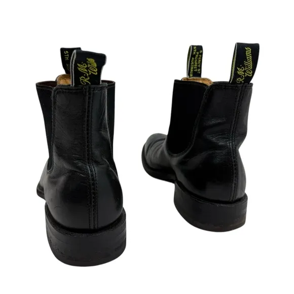 Womens R. M Williams Australia Black Leather Chelsea Boots Shoes Size 7.5 D