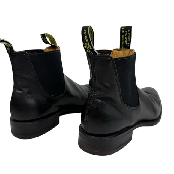 Womens R. M Williams Australia Black Leather Chelsea Boots Shoes Size 7.5 D