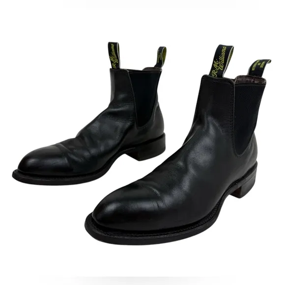 Womens R. M Williams Australia Black Leather Chelsea Boots Shoes Size 7.5 D