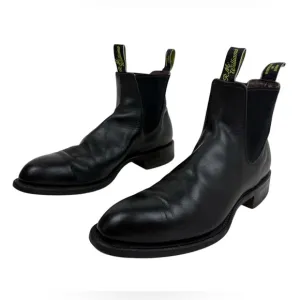 Womens R. M Williams Australia Black Leather Chelsea Boots Shoes Size 7.5 D