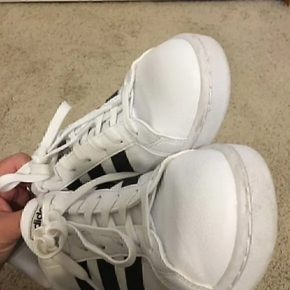 Women’s size 8.5 Adidas black and white shoes