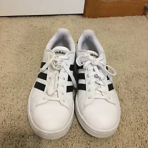 Women’s size 8.5 Adidas black and white shoes