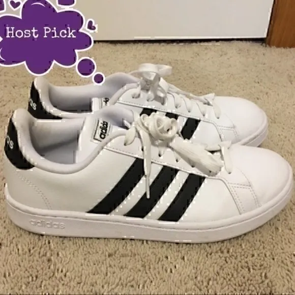 Women’s size 8.5 Adidas black and white shoes