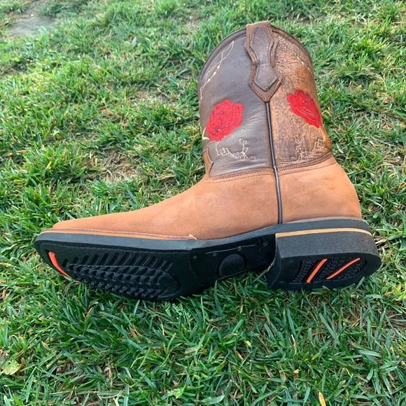 WOMEN'S WESTERN RODEO COWGIRL BOOTS GENUINE LEATHER TAN BOTA DAMA VAQUERA 706