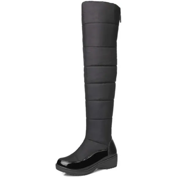 Women's Winter Over The Knee Thigh High Snow Boots Fur Lined Wide Calf B…