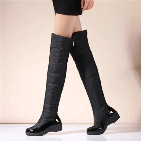 Women's Winter Over The Knee Thigh High Snow Boots Fur Lined Wide Calf B…