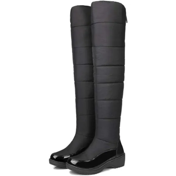 Women's Winter Over The Knee Thigh High Snow Boots Fur Lined Wide Calf B…