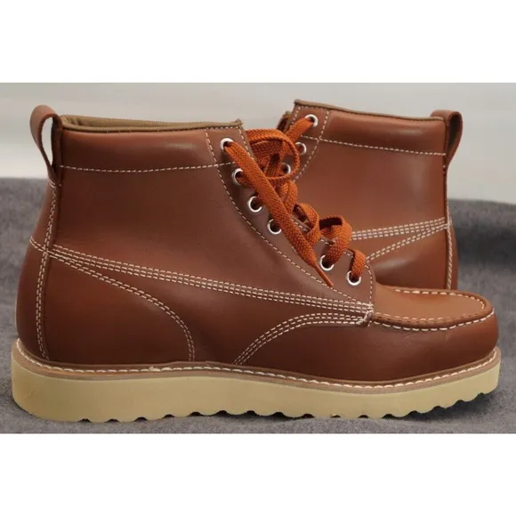 Work America Mens Brown Leather Ankle Work Boots Shoes 11 Medium (D) BHFO 6150