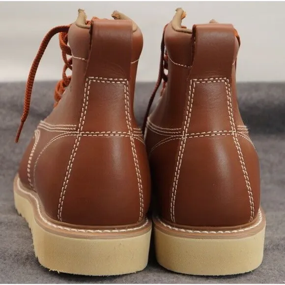 Work America Mens Brown Leather Ankle Work Boots Shoes 11 Medium (D) BHFO 6150