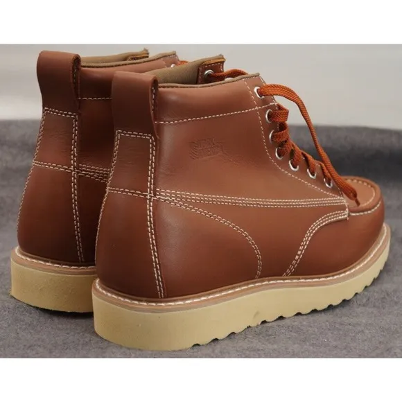 Work America Mens Brown Leather Ankle Work Boots Shoes 11 Medium (D) BHFO 6150