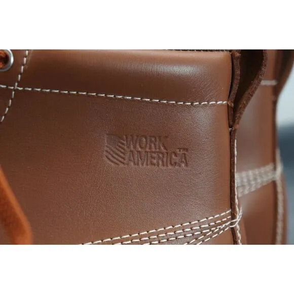 Work America Mens Brown Leather Ankle Work Boots Shoes 11 Medium (D) BHFO 6150