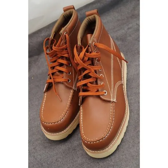 Work America Mens Brown Leather Ankle Work Boots Shoes 11 Medium (D) BHFO 6150