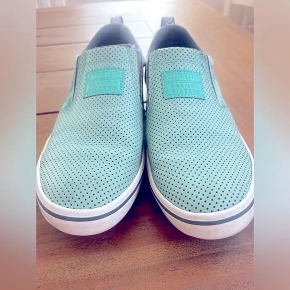 XTRATUF Salmon Sisters Mint Green Slip-On Sneakers; Size W8