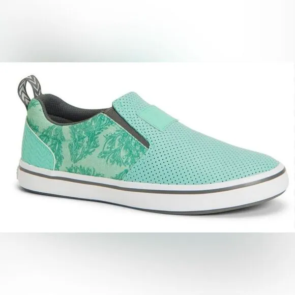 XTRATUF Salmon Sisters Mint Green Slip-On Sneakers; Size W8