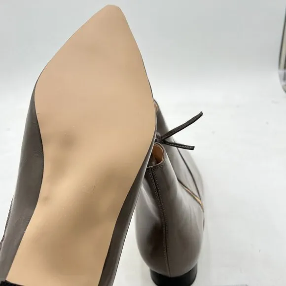 XYD Grey Pointed Toe Ankle Boots Low Heel Double Side Zippers Dress Shoes