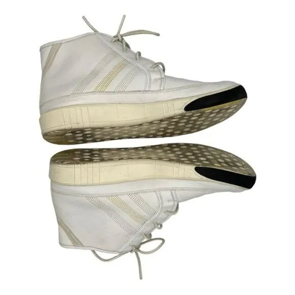 Y-3 YOHJI YAMAMOTO x ADIDAS High Top White Leather Sneakers Men's Size 7