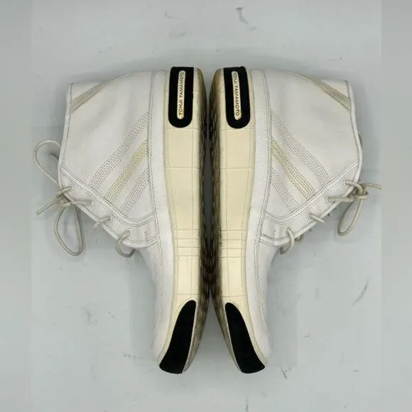Y-3 YOHJI YAMAMOTO x ADIDAS High Top White Leather Sneakers Men's Size 7