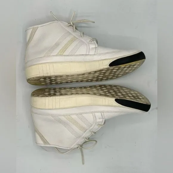 Y-3 YOHJI YAMAMOTO x ADIDAS High Top White Leather Sneakers Men's Size 7