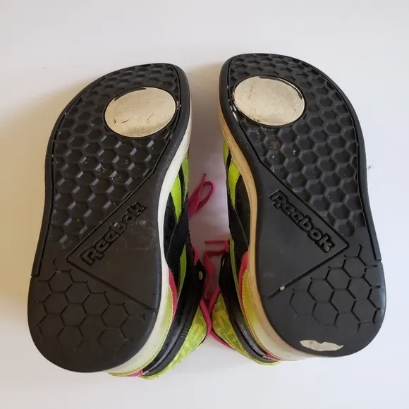 Y2K Reebok Neon High Top Sneakers Black Pink Green
