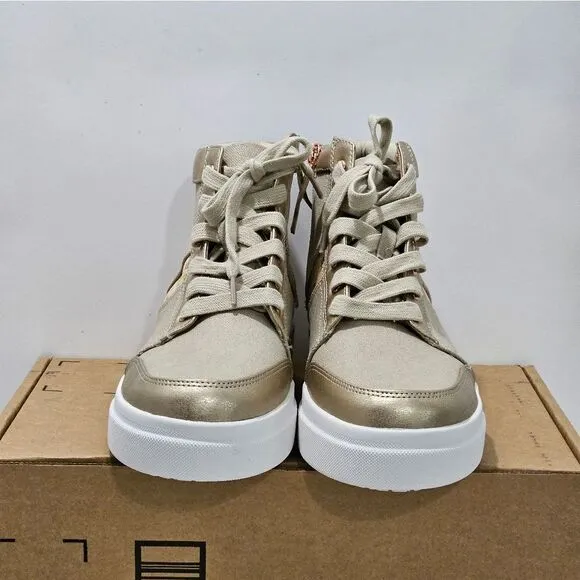 👟Yellowbox, high-top sneakers with lots of detail. Size 8.5