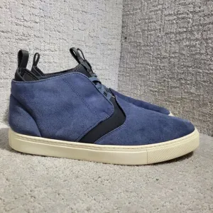Z Zegna The California Men's Size 12 US Navy Blue Suede High-Top Chukka Sneakers