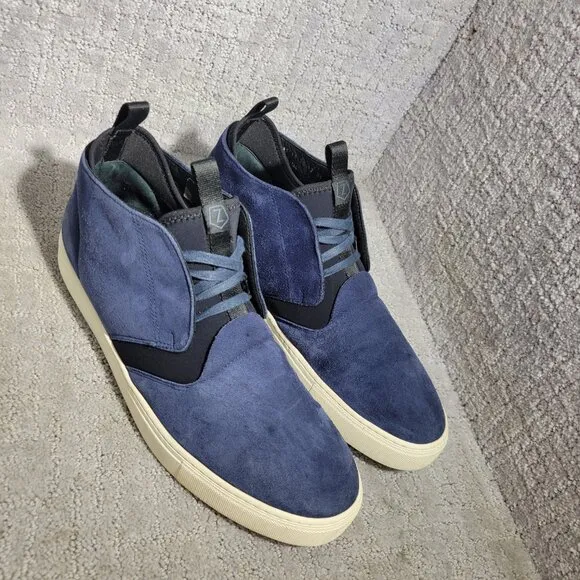Z Zegna The California Men's Size 12 US Navy Blue Suede High-Top Chukka Sneakers