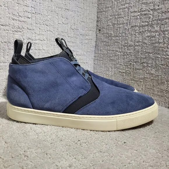 Z Zegna The California Men's Size 12 US Navy Blue Suede High-Top Chukka Sneakers