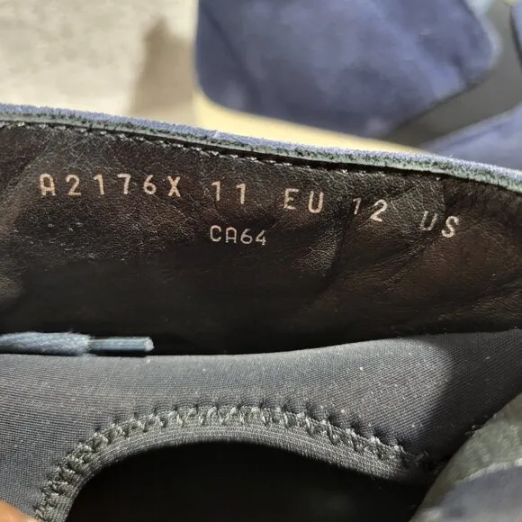 Z Zegna The California Men's Size 12 US Navy Blue Suede High-Top Chukka Sneakers