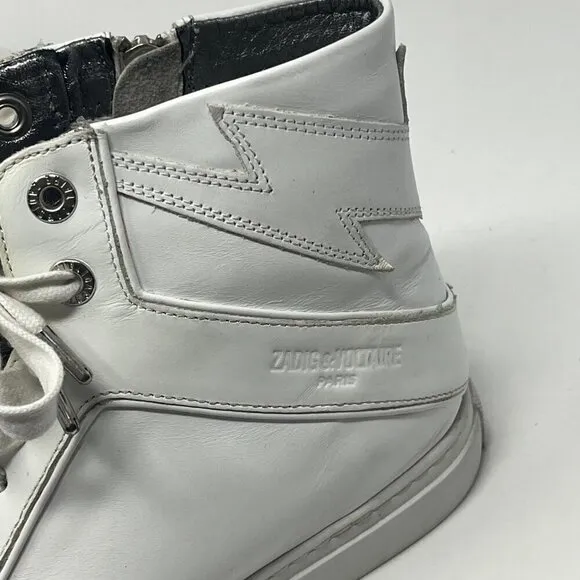 Zadig &amp; Voltaire High Flash white leather sneakers high-top 40 women