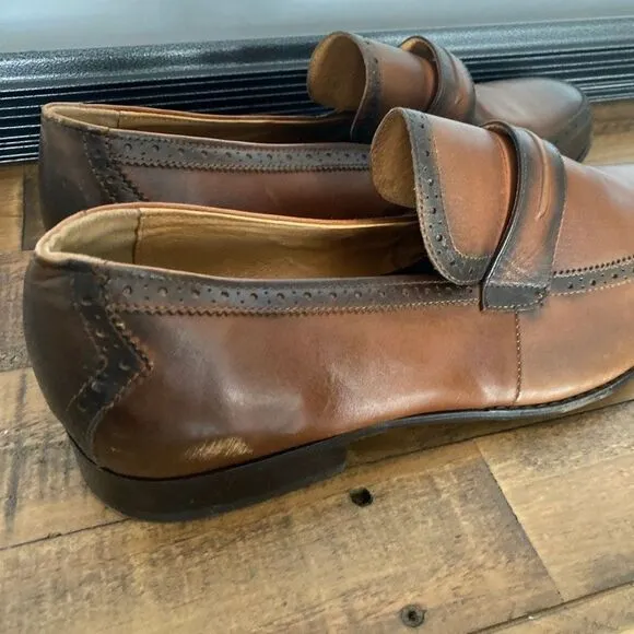 Zanzara New No Box Men's Brown Toe Penny Loafer Slip On Dress Shoes Sz 13 HSS400