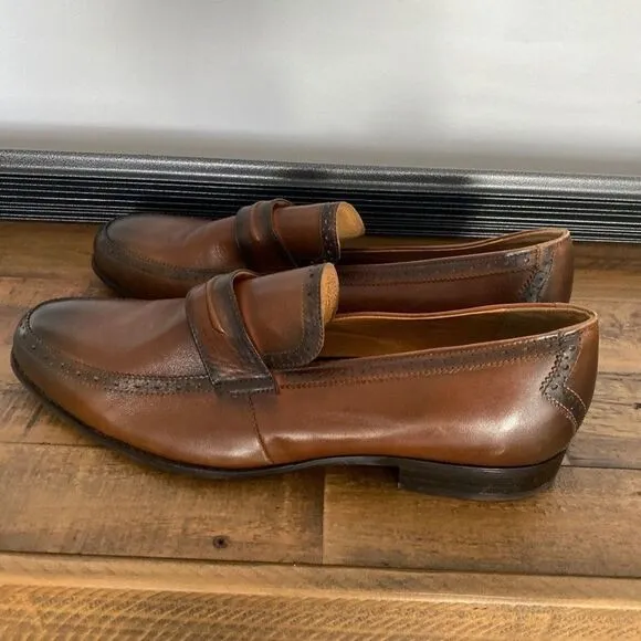 Zanzara New No Box Men's Brown Toe Penny Loafer Slip On Dress Shoes Sz 13 HSS400