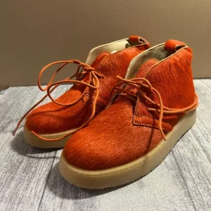 ZARA BOOTS ORANGE CLARKS X ZARA LEATHER ANLKE BOOTS SHOES SIZE 6.5