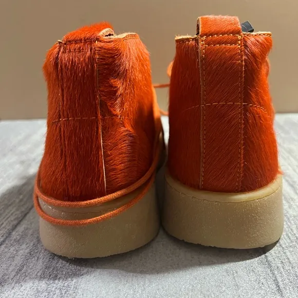 ZARA BOOTS ORANGE CLARKS X ZARA LEATHER ANLKE BOOTS SHOES SIZE 6.5