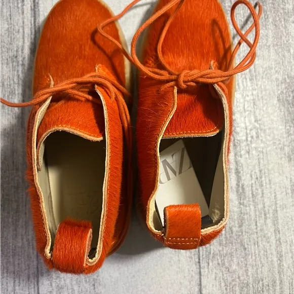 ZARA BOOTS ORANGE CLARKS X ZARA LEATHER ANLKE BOOTS SHOES SIZE 6.5