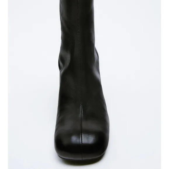 Zara heeled round toe ankle boots