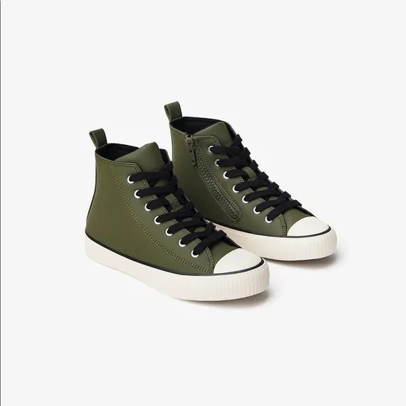 Zara kids khaki color high-top sneakers