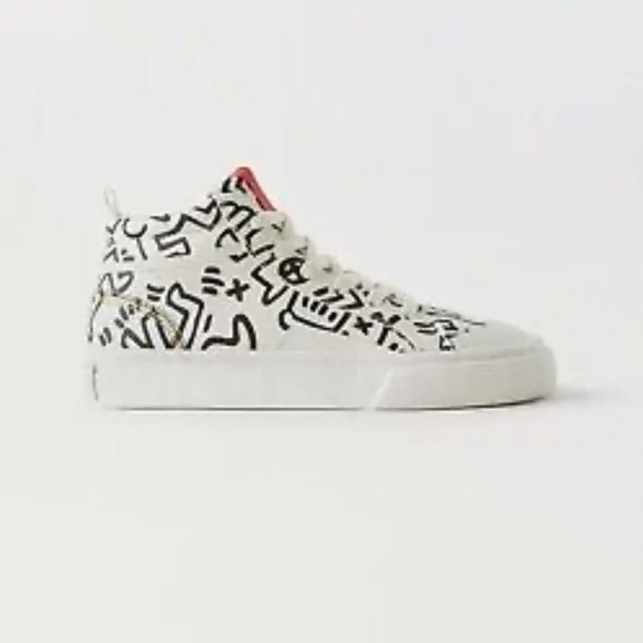 Zara kids NWT Keith Haring high top sneakers