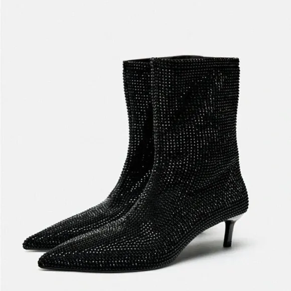 ZARA Pointed Toe Ankle Boots
