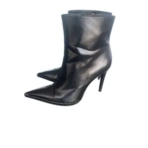 Zara Pointed Toe Rhinestone Embellished Stiletto Booties Black EU 40 ( 9)