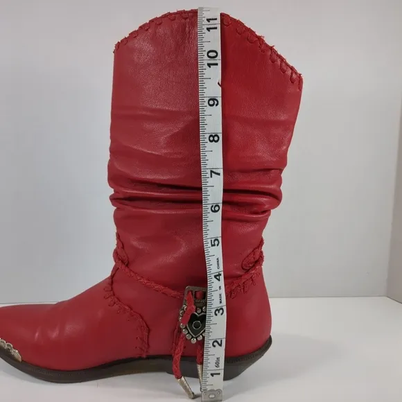 Zodiac Leather Red Western Style Women's Boots , Size 7-1/2M