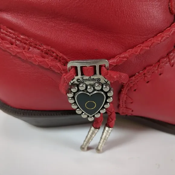 Zodiac Leather Red Western Style Women's Boots , Size 7-1/2M