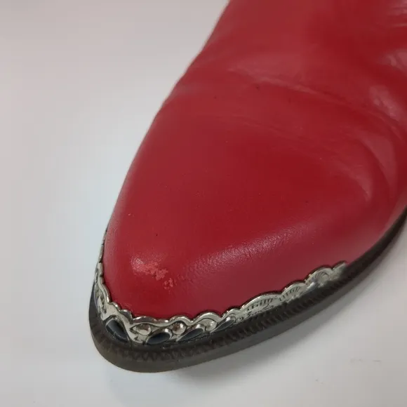 Zodiac Leather Red Western Style Women's Boots , Size 7-1/2M